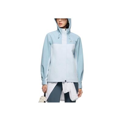Solid Color Hooded Zip-Up Long Sleeve Jacket Women Jackets Crab-Shell-Green Illusion-Blue 962437609-1