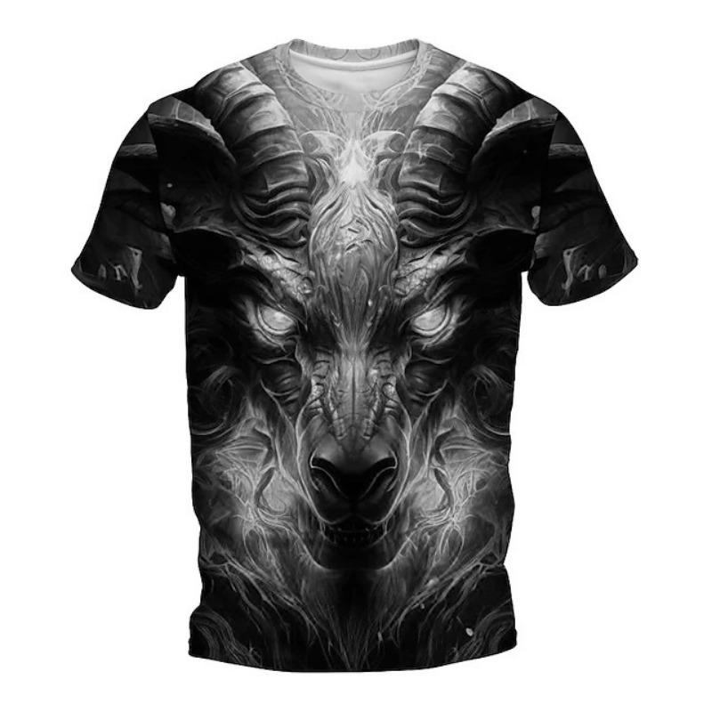 Graphic Animal Tiger Daily Design Men's 3D Printed T-shirt Outdoor Sports Casual T-shirt Round Neck Summer Clothing