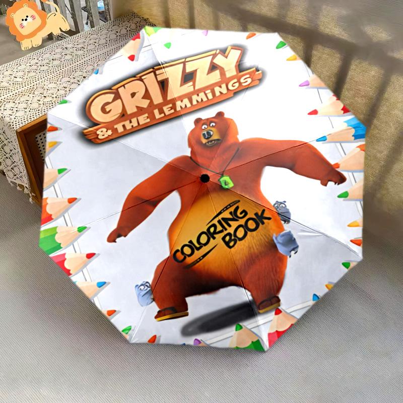 Grizzly Cubs Folding Umbrella Portable Durable Three Folds Travel Umbrella Light