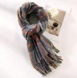 Retro plaid Japanese and Korean atmosphere plaid scarf women's plaid series contrasting color warm shawl student scarf
