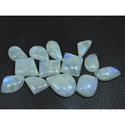 235Cts. Natural Rainbow Moonstone Fancy Cabochon Loose Gemstone 13 Pcs Lot C-3242