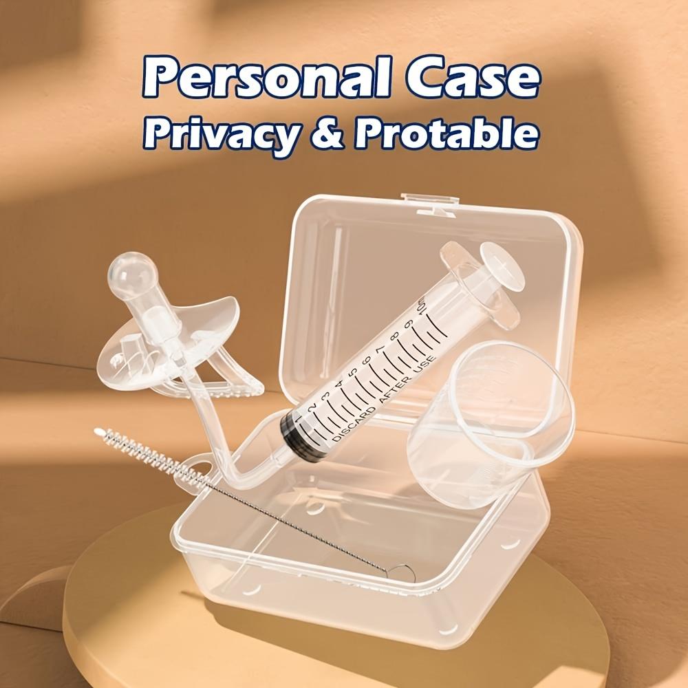 1 zestaw silikonowy dozownik leków ze smoczkiem kroplomierzem - przezroczysta rurka do karmienia, C, łatwy w użyciu zestaw strzykawek do leków