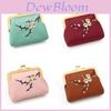 Chinese Style Embroidered Coin Purse With Flower Pattern For Women Daily Use