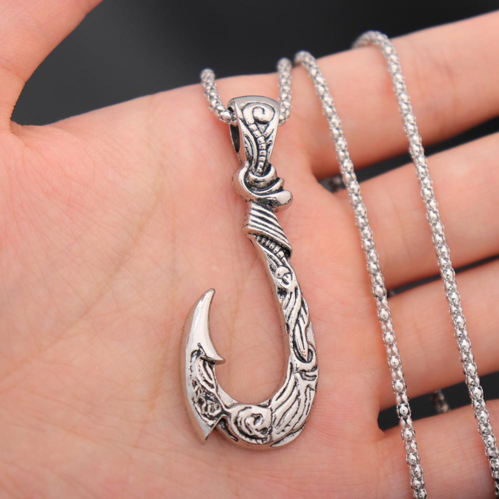 Retro Fischhaken Anhänger Halskette Nischen Trend Herren Halskette Schmuck