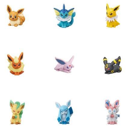 Set of 6 Bandai Bath Bombs, Pokémon Eevee Friends Figure Collection, Bonus Included. Includes a Character Toothbrush for Kids and Moms Alike.