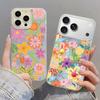 Vintage Colorful Flower Pattern Phone Case For iPhone 17 Air 16e 16 15 14 Pro Max 13 17 Pro Max Shockproof TPU Hybrid Hard PC Phone Cover