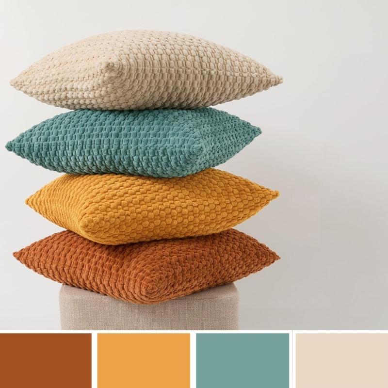 Corduroy Bubble Pillow Cushion For Home Office Sofa Bed Soft Comfortable Support Neck Back Rest