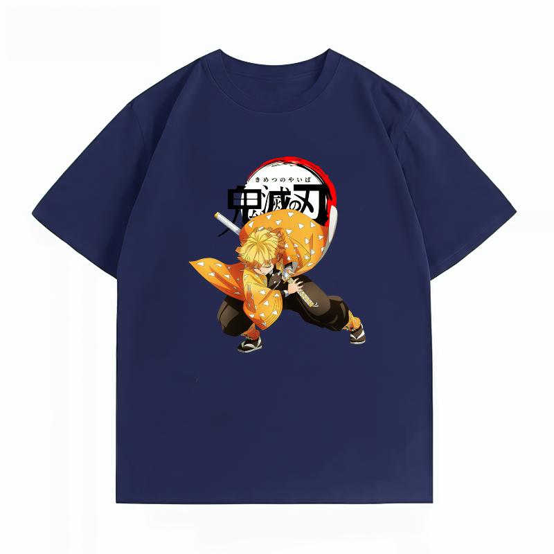 Unisexs Clothing New 100 Cotton Summer TShirt Bandai Demon Slayer Unisexs TShirt Zenitsu Print Casual Oversized Unisexs TShirt
