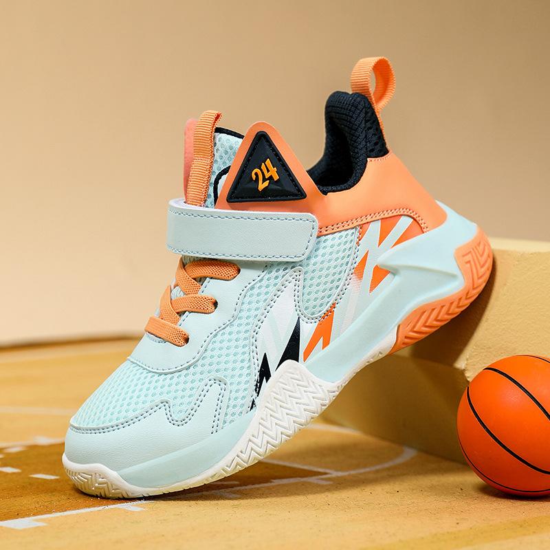 Children s sports shoes spring breathable mesh Velcro boys basketball shoes children s running shoes casual shoes Size 31/inner length approximately 19.8cm