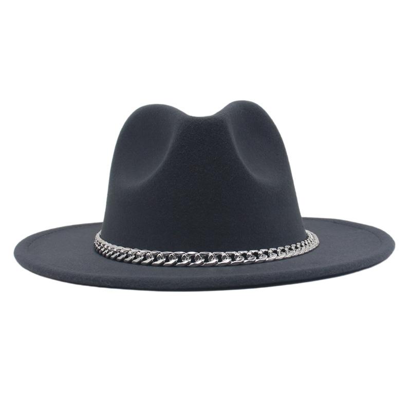 Chain Men'S And Women'S Multi-Colored Stage Hat Woolen Felt Hat Jazz Top Hat Hat