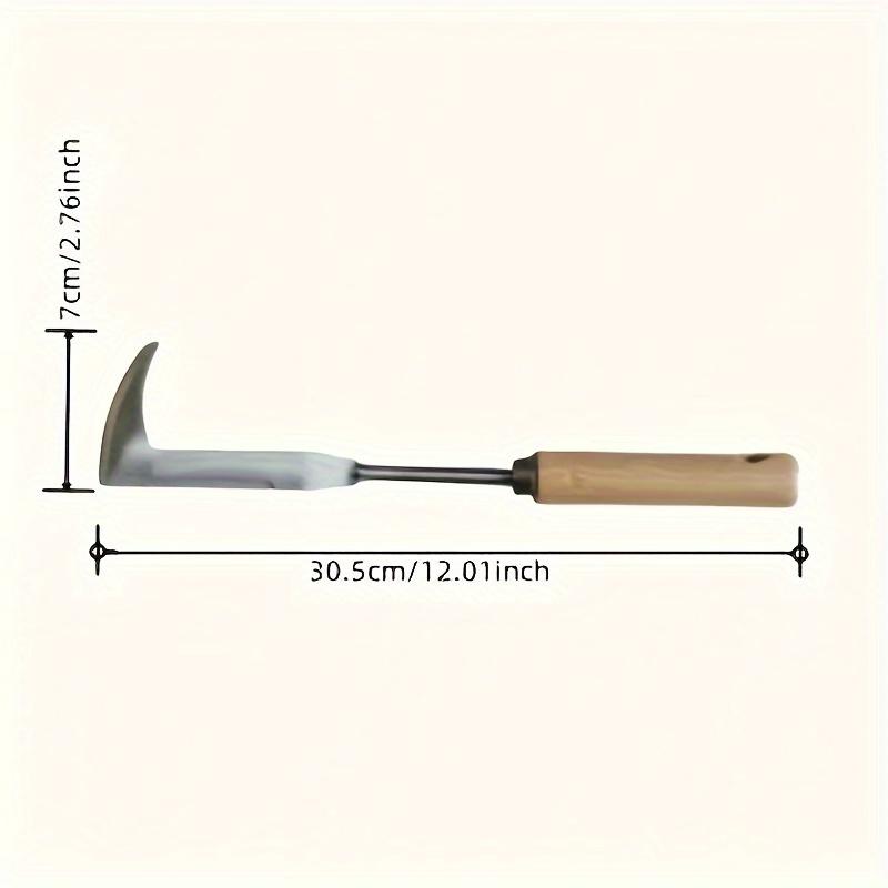 

A Multi-Purpose Ergonomic Manual Weeding Tool - Beech Wood Handle, Featuring a Pure Metal Blade for Lawn Mowing And Crack Clearing on Roads