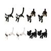 1 Pair Stud Earrings Piercing Style Polished Surface Cat Design Detachable Ear Studs Women Jewelry Collection