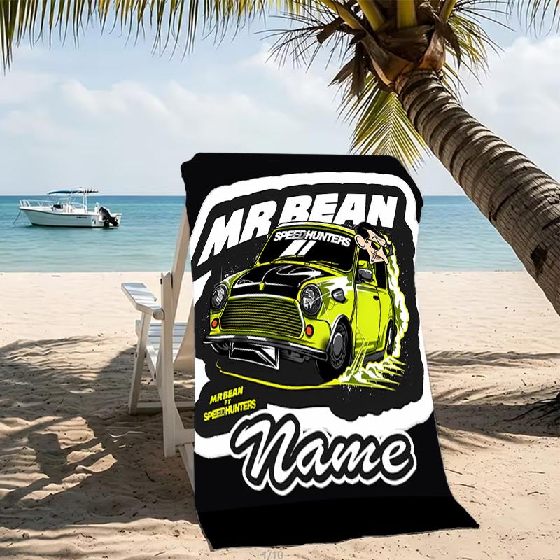Customizable personalized beach towels Mr. Bean themed designs.Suitable for the beach, yoga, sports;ideal as beach accessories