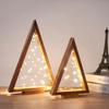 Wooden Luminous Christmas Tree Ornament with String Lights