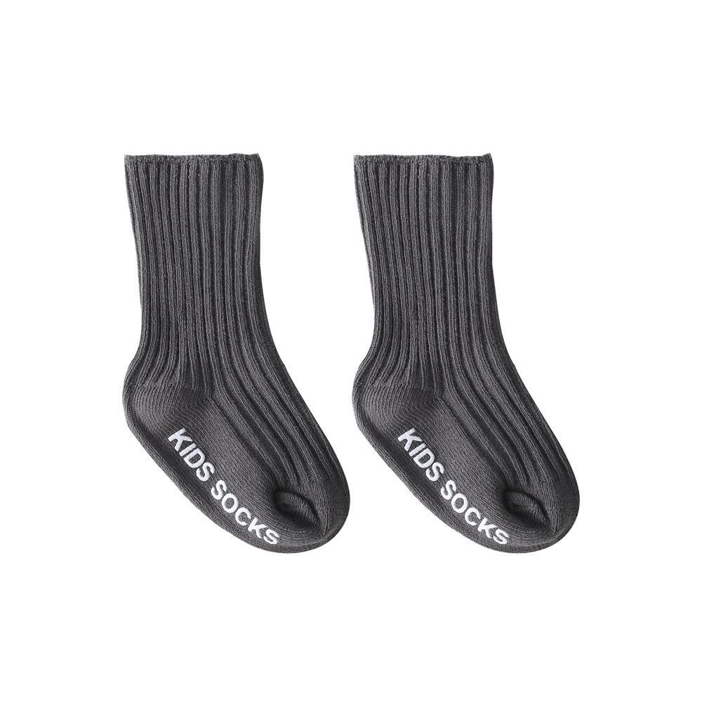 Solid Mid-Calf Striped Non-Slip Baby Socks with Loose Cuff