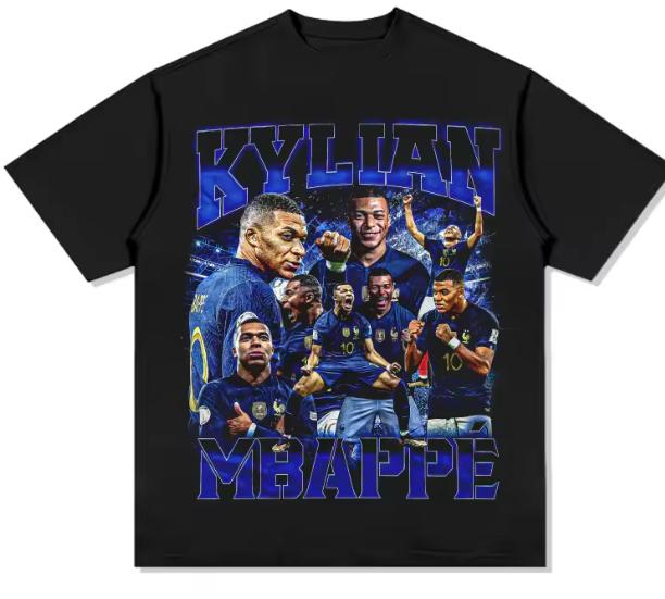 Kylian Mbapp Cotton Unisexs Tshirt Football France Team Jersey Commemorative Shirt Summer Unisex Oversized Short Sleeve Top