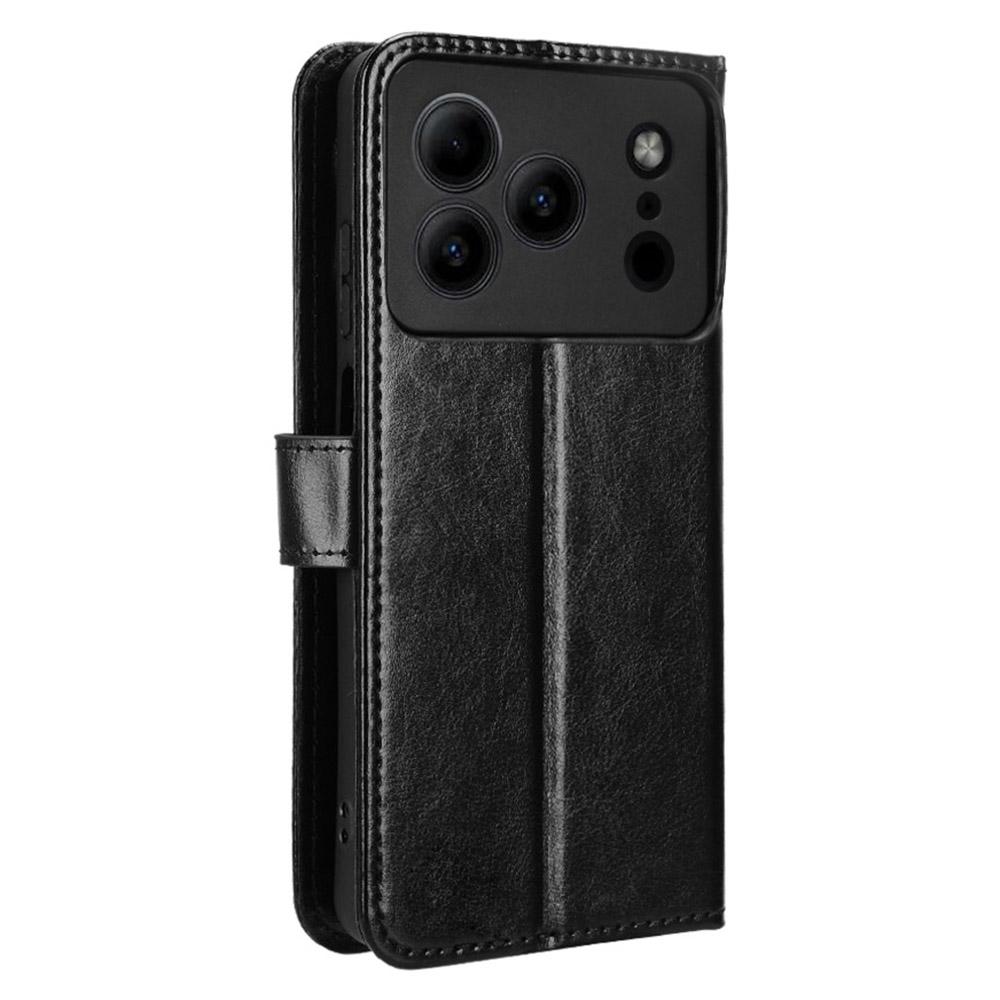 Pouzdro z PU kůže pro Doogee Note 56/Note 56 Pro/Note 56 Plus s texturou Crazy Horse, Peněženkové pouzdro na telefon s popruhem