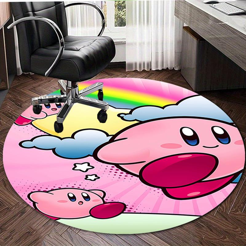 1pc Kirby1 Design Printed Area Round Carpet for Bedroom Living Room Home Decor Rugs Mat Non Slip Mat Rug for Bedside