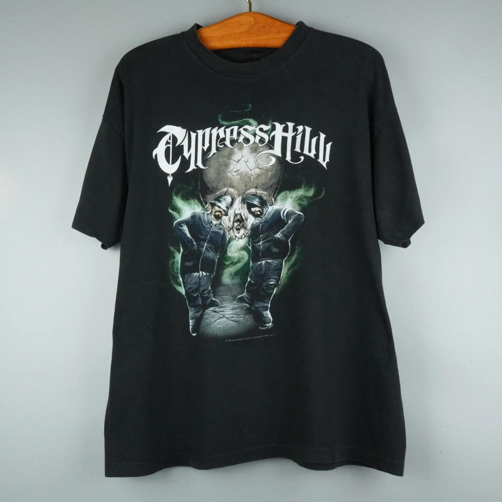 Men s and Women s T-shirts Cypress Hill Band Music Tour Cotton Black Full Size Unisex Shirt XXXXL