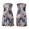 Women Strapless Floral Print Sleeveless Casual Dress Summer Beachwear Lightweight Smocked Bodice Mini Dress