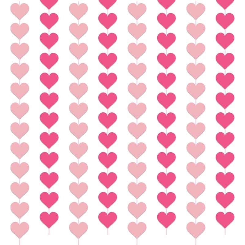 6/8Pieces Love Heart Ornament Valentines Day Heart Hanging Strips For Valentines Day And Wedding Decoration