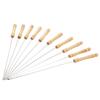 Stainless Steel Round BBQ Skewers with Wooden Handle - Meat Roasting Sticks