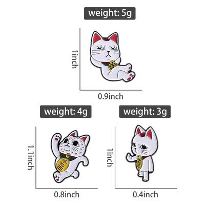 Lucky Cat Enamel Pins Turbo Granny Running Cat Rude Finger Brooches Lapel Badges Clothes Anime Jewelry Gift for Fans Friends