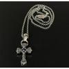 Used Necklace Silver Tiny Filigree Cross Stamped Silver925