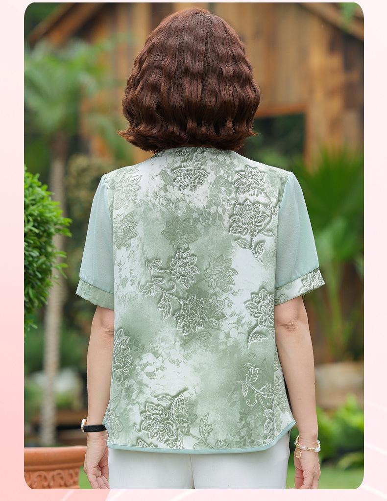 Mom's Summer Chiffon Short-Sleeve Top - Vintage Style 2026 for 50s & 60s