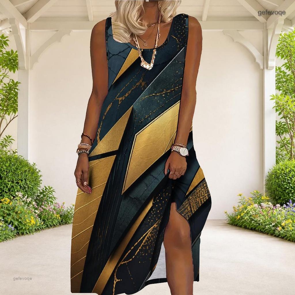 Women Plus Size Scoop Neck Sleeveless A Line Dark Purple Halloween Printed Long Dress