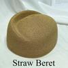Chapeau Pillbox Élégant en Paille Fedoras Chapeau Fedora Casquette Plate Vintage Visière de Plage