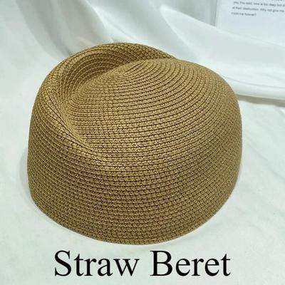 Elegant Straw Pillbox Hat Fedoras Fedora Hat Vintage Flat Cap Beach Visor