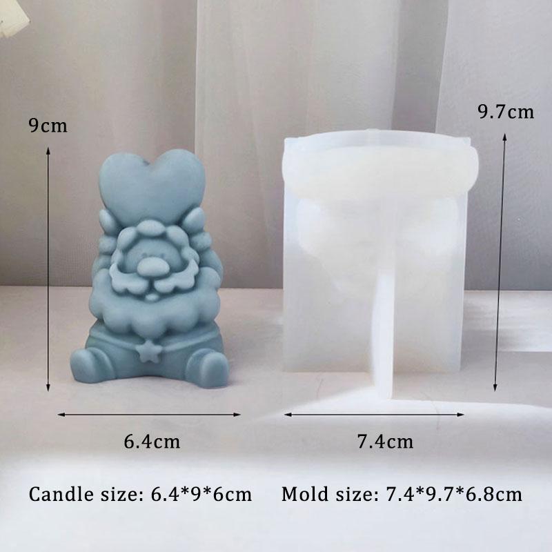 3D Bearded Santa Claus Candle Mold Snowman DIY Scented Candle Plaster Resin Mould Silicone Cake Making Tool Christmas Decor Gift
