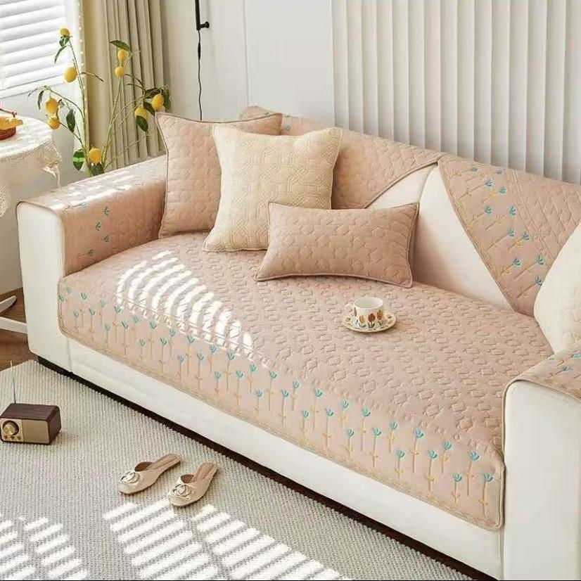 

Cream Wind Sofa Cushion, All-Season Universal Cotton Seat Cushion, Full Cover Cloth, Non-Slip New Autumn And Winter Sofa Cover Leather 70*70cm