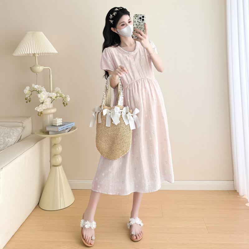 Tencel Maternity Dress 2026: New Korean-Style, Summer Fit, Slimming & Gentle Design Double Extra Large
