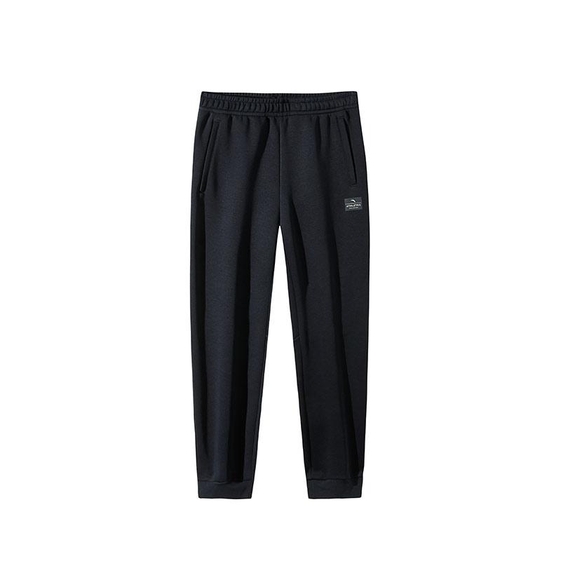 

Anta Simple Solid Color Comfortable Casual Tapered Knit Sports Pants Men Bottoms Basic-Black 152447327S-2 XL