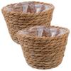 2Pcs Decorative Flower Basket Woven Planter Basket for Plants Indoor Rustic Natural Look Home Decoration Accessory