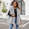 Damen Weste aus Kunstpelz Ärmellos Offene Vorderseite Winter Warmer Mantel