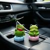 Car Ornaments Cute Rotating Frog Resin Dashboard Figurine Stress Relief Decoration with Strong Sticky Base Funny Accessory for Car Auto Motorcycle