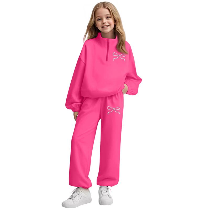 Kids' Solid Hoodie Set - 2-Piece Sweatshirt & Pants