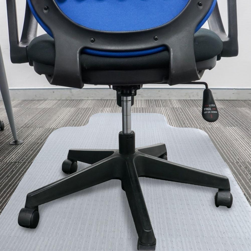 T Shaped PVC Transparent Non Slip Chair Mat with Studded Bottom for Home Office Carpet Floor