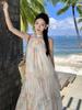 Tencel Blend Halter Neck Printed Beach Dress