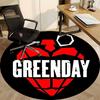 1 Stück Greenday Band Logo Büro Runder Teppich - Perfekt für Büro oder Arbeitszimmer Dekoration, Maschinenwaschbar, Rutschfeste Rückseite, Dekorativer Bodenläufer