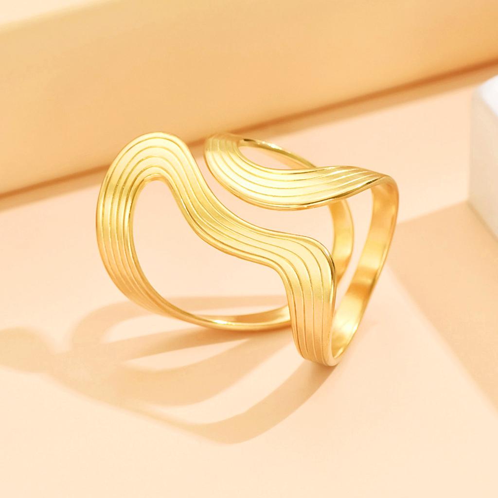 Stainless Steel Silver Color Rings for Women Punk Geometric Metal Irregular Chain Open Rings Hiphop Simple Jewelry Accessories