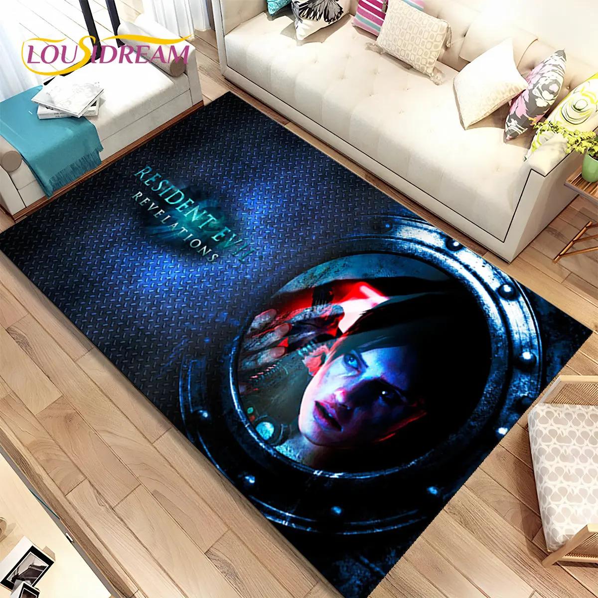 

3D R-Resident Evil Games Gamer Area Rug, ковер для гостиной, спальни, дивана, коврика для двери, детский игровой нескользящий коврик 40x60cm