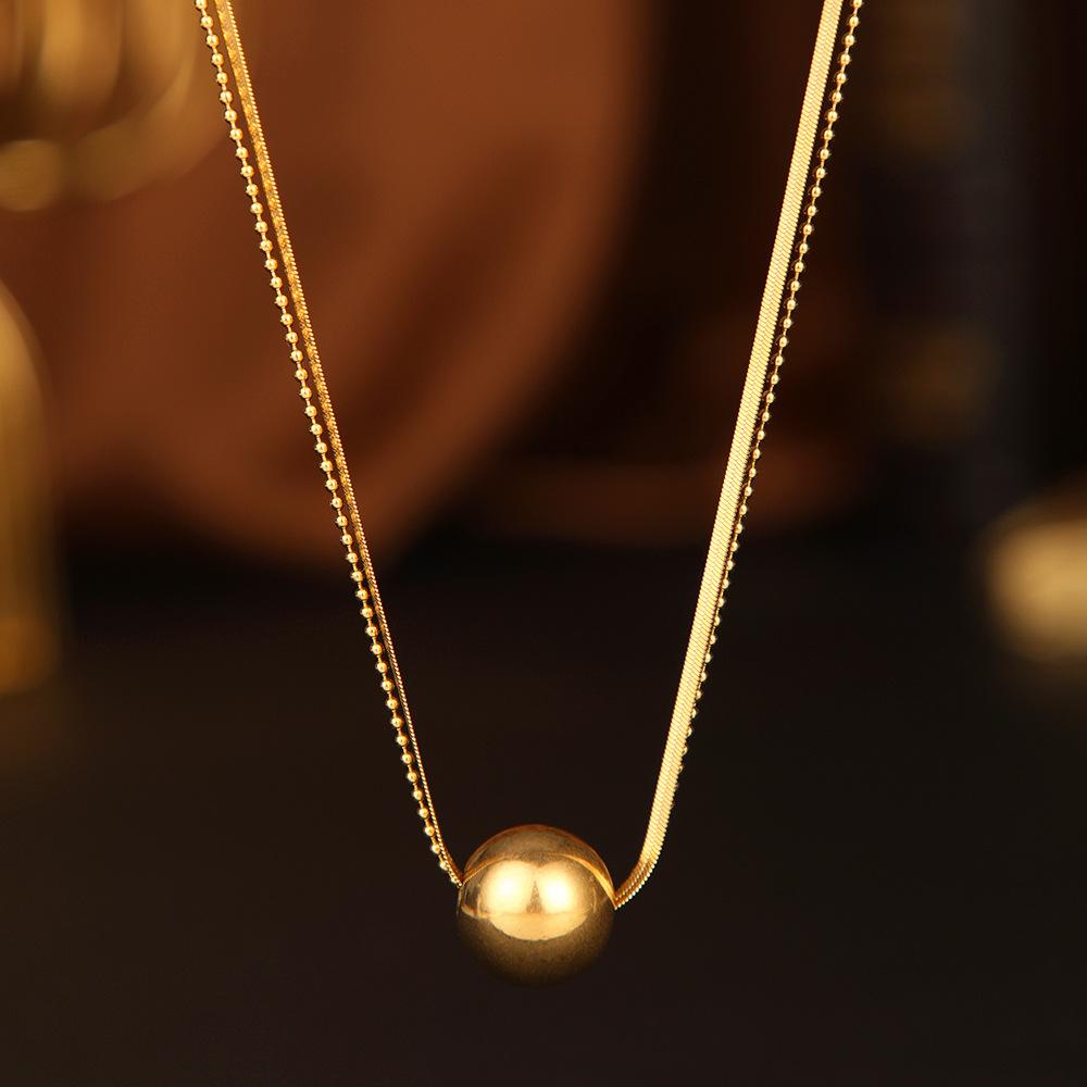 Europe and the United States popular titanium steel electroplating gold round item decoration wholesale design sense snake bone chain