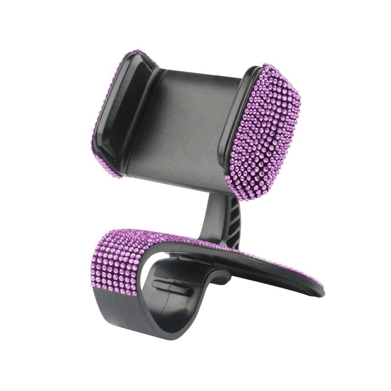 Diamond Crystal Car Phone Suction Cup Holder Fixed Multifunction Rotating Mobile Phone Mount Bracket Decor Car Bling Accessories