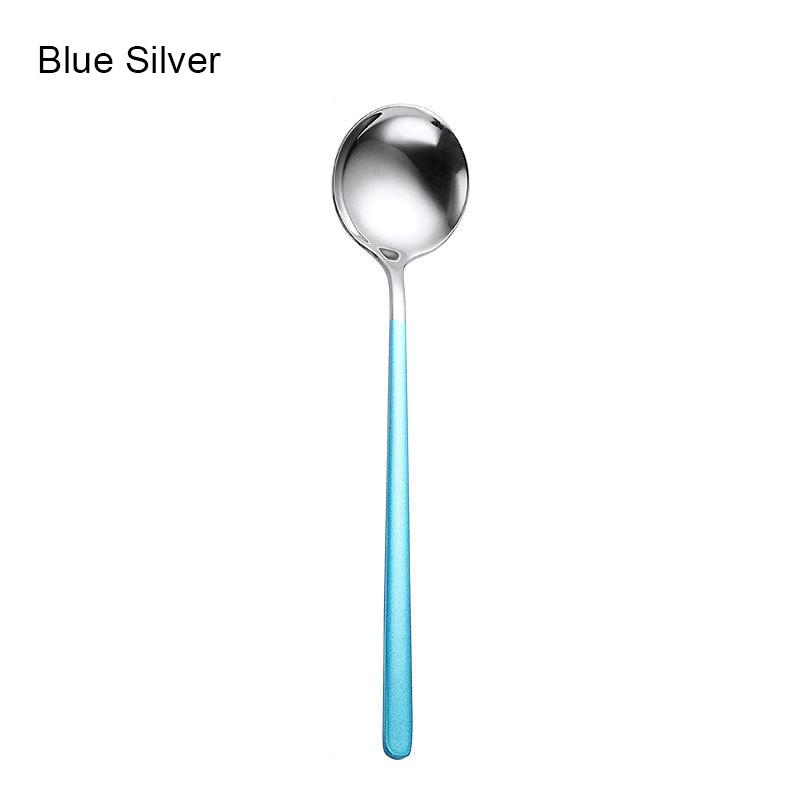 Korean Spoon Stainless Steel Exquisite Long Handle Spoon Soup Kitchenware Dessert Spoon Kitchen Tableware Akcesoria Kuchenne