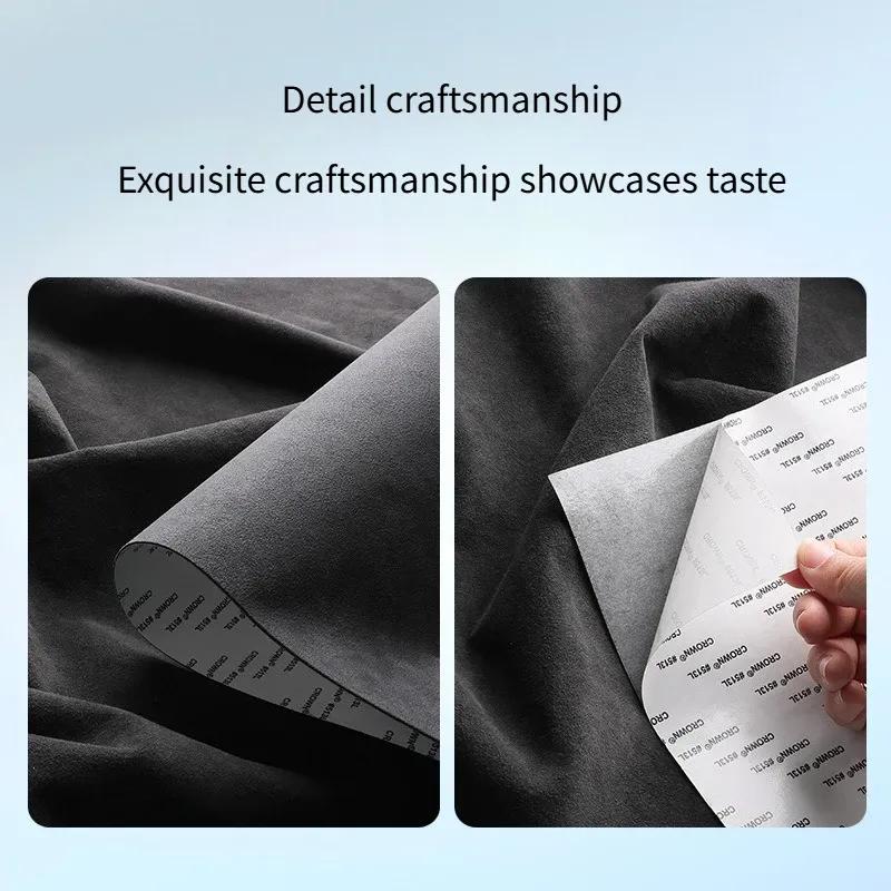 For Tesla Model Y Juniper 2025 Car Door Handle Side Trim Armrest Strip Alcantara Suede Ultra-thin Interior Decor Accessories