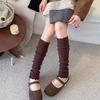 New Snowflake Leg Warmers Knitted Solid Color Lolita Long Socks Lace Keep Warm Mid-Calf Sock Winter